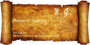 Monori Gyula névjegykártya